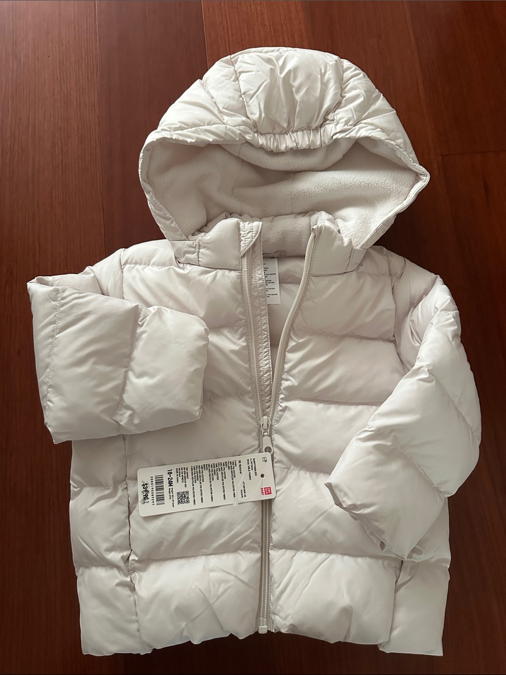 Uniqlo Kids Light Blush Hooded Puffer Jacket